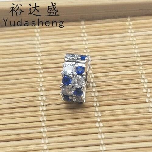 Clear & Blue Sparkling Clip Charm Add More Shine. Can Be Attached To The Bracelet