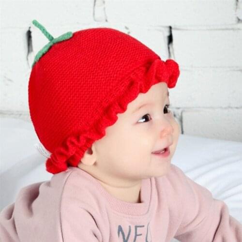 Girl Hat Infant Fashion Lotus Leaf Cap Autumn Spring Casual Knitted Tire Cap Sweet Knitted Hat For Childern Decoration Hats