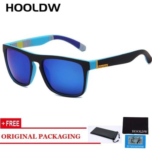 HOOLDW Brand New Polarized Sunglasses Men Women Square Driving Sun glasses Vintage Sports Fishing Travel Goggles Eyewear UV400