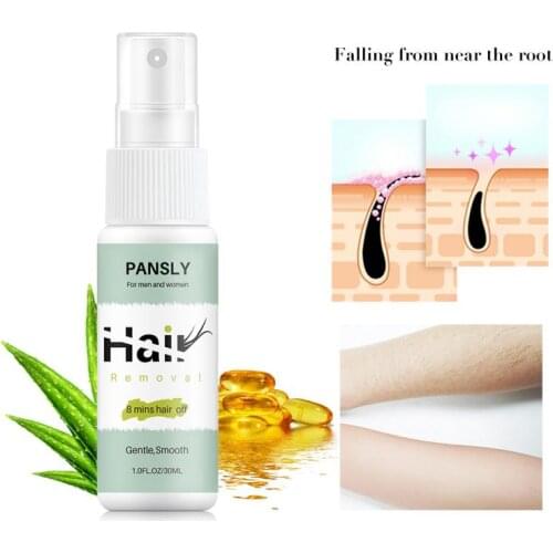 Pansly 30ML Permanent Hair Removal Spray Depilatory Aloe Ingredients Body Painless Gentle Stop Hair Growth Hair Removal TSLM2