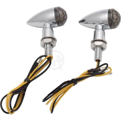 Universal Left+Right Motorcycle Metal Blinker Smoke Lens Turn Signal Indicator Lighting Amber Light For Honda Suzuki Yamaha BMW