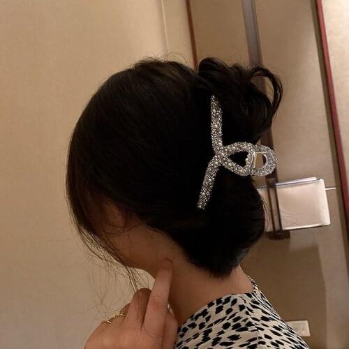 Korean Fashion Shining Rhinestone Inlaid Hair Claws Vintage Pearl Hair Clip Hairpin Barrettes Women Girls Hair Accessories