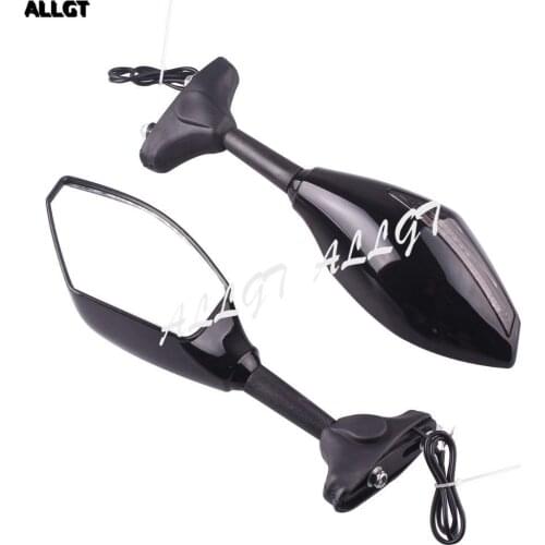 Dual Integrated Turn Signal Light Rearview Mirrors For Yamaha YZF R6S 2006-2009 & HONDA CBR 250 600 1000 RR F3 F4