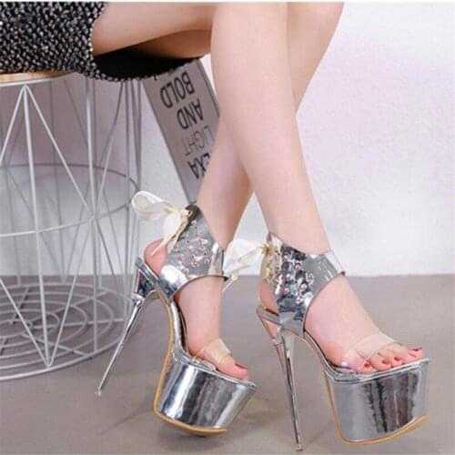 Womens sandals open toe word buckle hate high new European and American sexy fine with 17cm high heel summer womens shoes