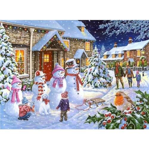Snow family Full 5D Diy Daimond Painting Cross Stitch Kits Square Round Picture Of Rhinestone Embroidery Wall StickersZP-4021