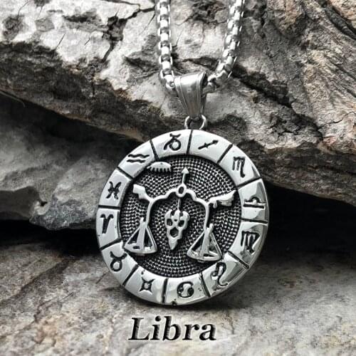 12 Zodiac Signs Necklace Astrology Jewelry Birthday Constellation Cancer Leo Virgo Libra Scorpio Pendant Necklace Couple Gift