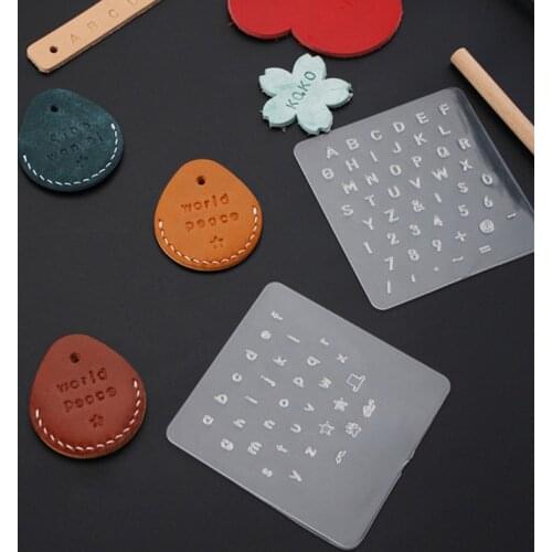 3 Pcs DIY English Letter Leather StampTemplate Letter Number Leathercarft Stamping Tools Alphabet Stamps Handle Punch Kit