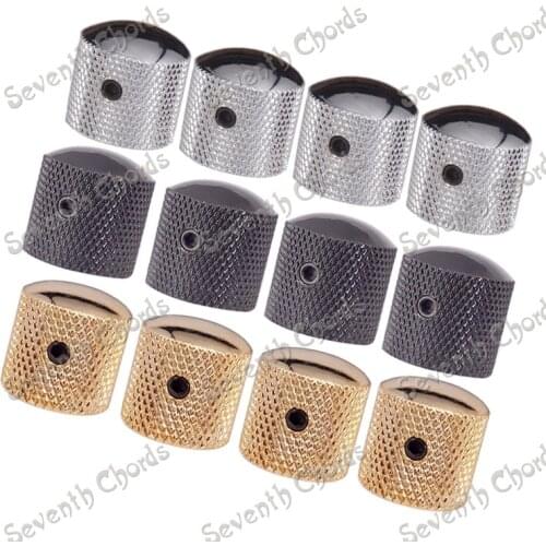 4 Pcs/Pack Electric Bass Guitar Dome Knobs - Screw Style - Chrome- Black - Gold For Choose