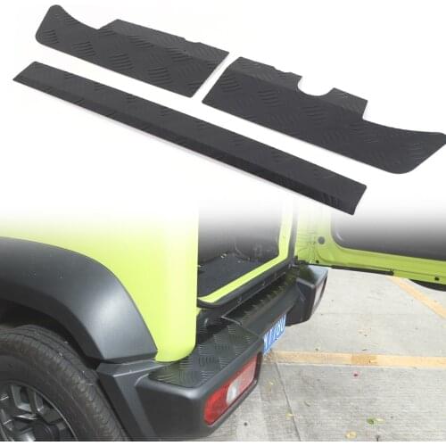 Areyourshop 3Pcs Black Alloy Rear Bumper Protector Guard Panel Trim For Suzuki Jimny 2019-2020 Car Auto Accessories Parts