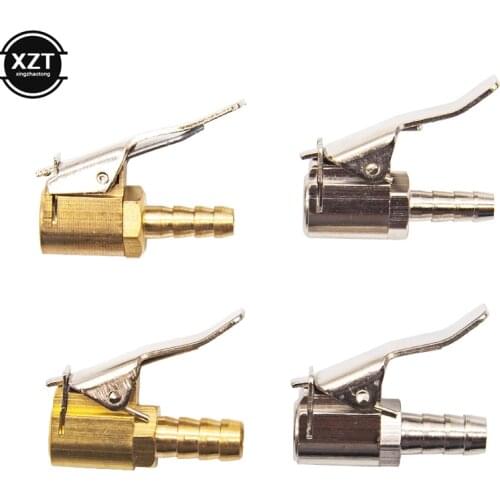 Car Auto Brass 6mm 8mm Tyre Wheel Tire Air Chuck Inflator Pump Valve Clip Clamp Connector Adapter Car Accessories for Compressor