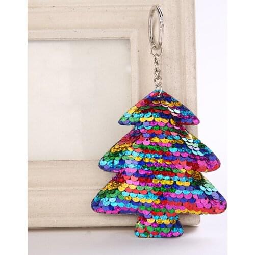 Bingling Christmas Tree Keychain Colorful Xmas Tree Keyring Pendants Men Women Children Jewelry Gifts 2020