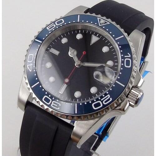 Bliger Top Brand 40mm Black Dial Sapphire Glass NH35 MIYOTA 8215 Luminous Date Rotating Bezel Ceramic Insert Automatic Men Watch