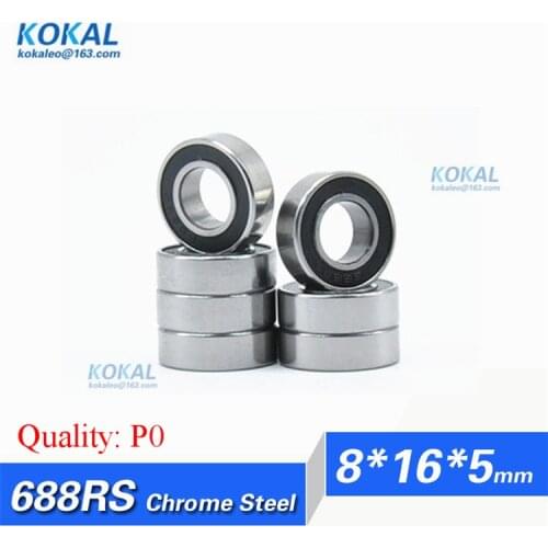 [C688RS-P0]Free Shipping 10pcs chrome steel rubber sealing cover 688RS 688-RS 688-RZ 688-2RS ball bearing 8*16*5mm