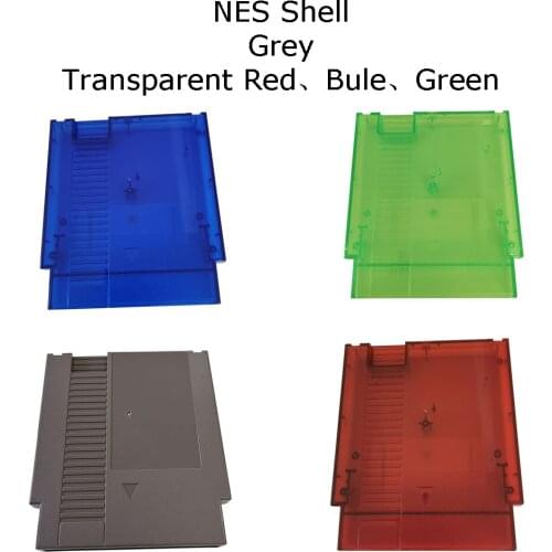 10pcs/set NES Housing Case Cartridge Card Shell Cover with screws,Grey/Transparent Green,Bule,Red