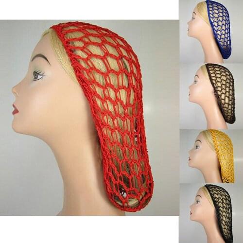 Women Ladies Hair Net Accessories Soft Rayon Snood Hair Net Colorful Crocheted Hair Net Popular