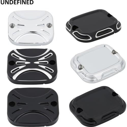 Motorcycle Double Oil Cup Lid Chrome Front Brake Reservoir Master Cylinder Top Cover Cap For Harley Dyna Super Glide Softail