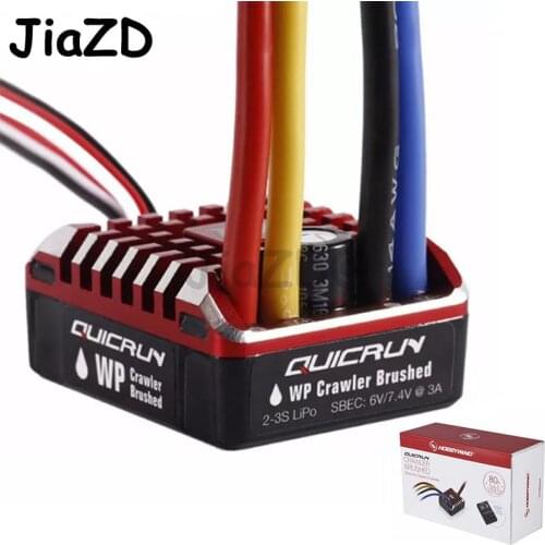 Hobbywing QuicRun 1:10 1/8 WP Crawler Brush Brushed 80A Electronic Speed Controller Waterproof ESC With Program box LED BEC XT60