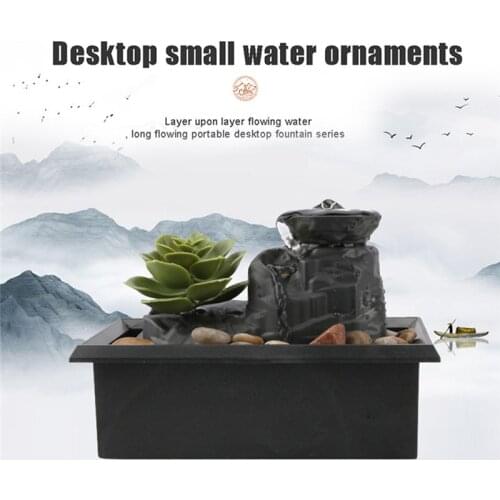 Water Fountain Flowing Water Ornament Creative Desktop Crafts for Home Living Room Office Decoration TS1