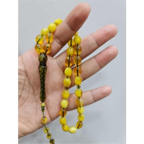 Islamic Tasbih Muslim Rosary Beads 33 Prayer Rosary For Men Bracelet For Men Accessory amber oltu amber stone Handmade Turkey
