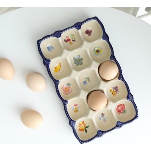Every Time There Is a Small Surprise Little Flowers 15 Ceramics Egg Holder Storage Grid