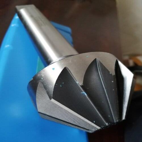 Free shipping 1PC of taper shank multi-edged HSS6542 made chamfer cutter 90 degree 100mm diameter for steel metal plate drilling