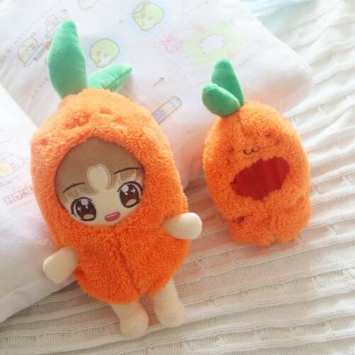 Korea Fried Shrimp/ Avocado/Carrot Clothes Idol Plush Doll Clothes One-piece Puppet Clothes 15cm 20cm Doll Dress Up Clothing