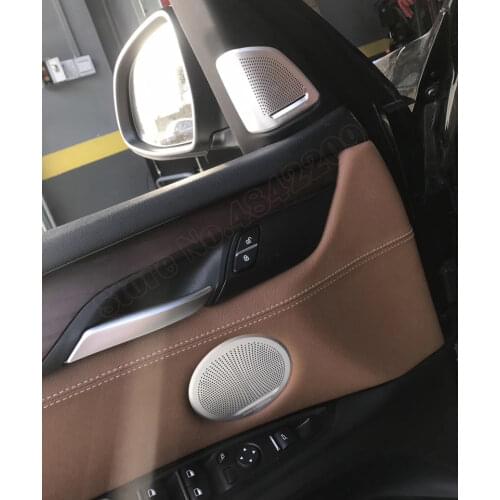 Decorative Horn Mounts For BMW X5 F15 X6 F16 Car Doors Midrange Treble Speaker Cover With Logo Advanced Silvery Panel BO Tweeter