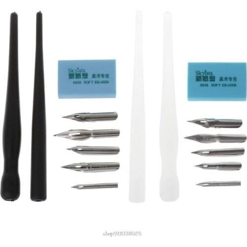 Manga Dip Pen Holder Set Comic Drawing Painting Tools Kit Calligraphy + 5 Nibs F24 21 Dropship