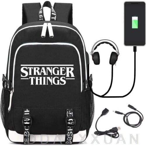 Stranger Things 3 Multifunction USB Charge School Bags Students Boys Girls Rucksack Laptop Backpack for Teenagers Travel Bags
