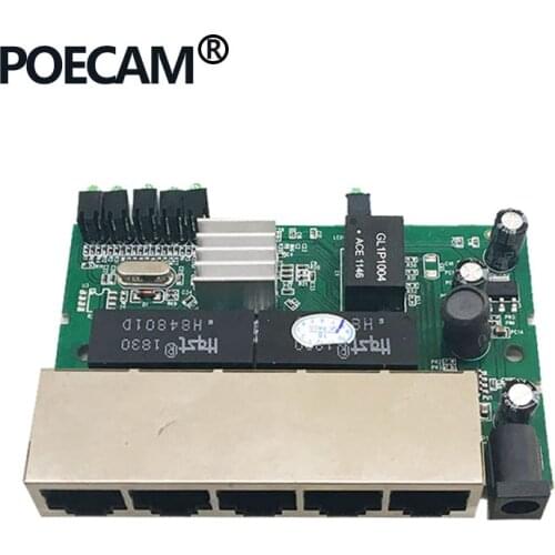 PCBA Module 5 Port 10/100/1000Mbps Gigabit networking switches factory OEM/ODM US EU plug laptop package ethernet switch lan hub