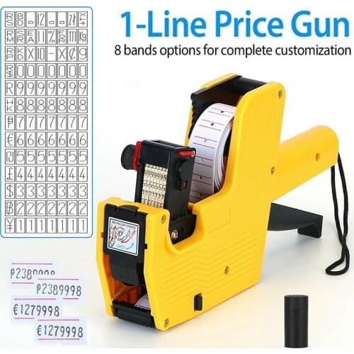 MX-5500 Pricing Tag Machine Labeller Yellow Handheld Price Labelling With 200pcs Labels Ink Roll For Supermarket Shopping Mall