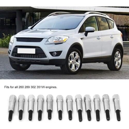 12 Pcs Chrome Car Bonnet Cover Bolt Set Fits For Ford 260 289 302 Engine Auto Accessories