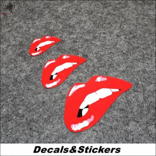 NO.L022 Red lips Sexy 3M Reflective Modified Stickers Car Helmet Sticker MOTO GP Waterproof Decals Racing Motorcycle