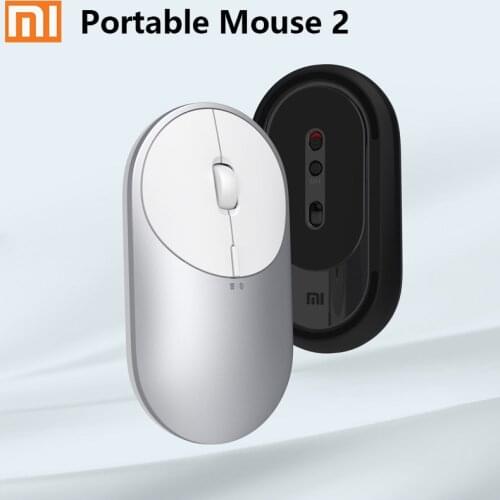 Newest Xiaomi Mi Portable Mouse 2 Optical Wireless Bluetooth 4.2 RF 2.4GHz 4000DPI Adjustable Dual Mode Connect for Laptop pc