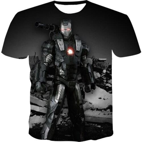 2021 New Summer Mens Steel Robot 3D Printing Short-sleeved T-shirt Fashion Casual T-shirt Streetwear