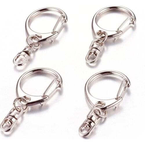 PandaHall 10pc Iron Key Clasp Chain Keychain Jewelry Costume Jewelry Making DIY Dangle Pendant Finding Snap Clasps Drop 47x22mm