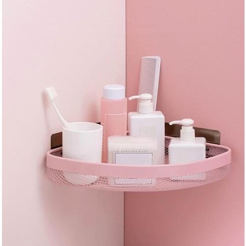 Free Punching Drain Rack Tripod Suction Wall Bathroom Shelf Wall Hanging Storage Rack Suction Cup Bathroom Kitchen Accessories