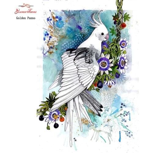 Full square 5D DIY diamond painting white bird parrot embroidery cross stitch home decoration gift diamond mosaic stitch