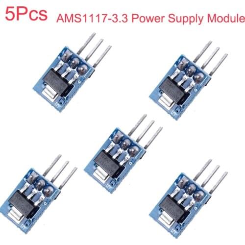5Pcs AMS1117-3.3 Step-Down Power Supply Module DC 5V to 3.3V Voltage Regulator 800ma LDO FZ3438