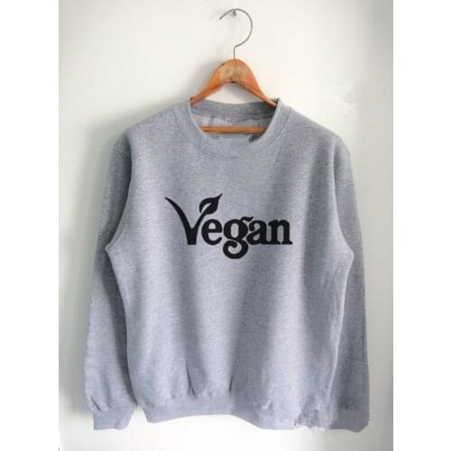 Unisex Casual Long Sleeve Sweatshirt Vegan Cotton Graphic Hoodies Women/Men Jumper Vegetarian Merch Outfits Ladies Tops