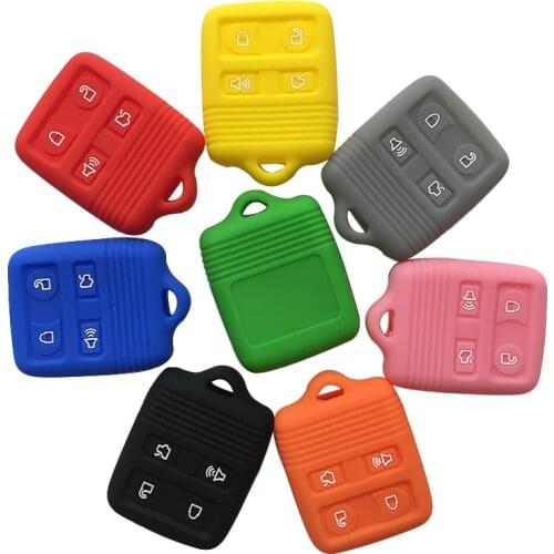 Silicone Car Key Cover FOB Case For Ford Focus F150 F250 E150 Ranger Lincoln Mercury Explorer Econoline 4 Button Car Accessories
