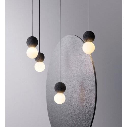 Nordic Art Cement Creative Minimalist Stone Pendant Lamp For Bedroom Bedside Restaurant Aisle Cafe Decor Hanging Light Fixtures