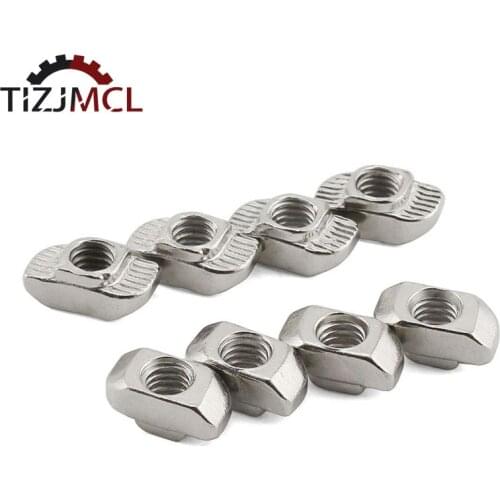 T-Nut M3 M4 M5 M6 M8hammer Head Sliding Nut Connector Nickel Plated For 20/30/40/45 Series 5-100pcs For 2020 Aluminum Extrusion