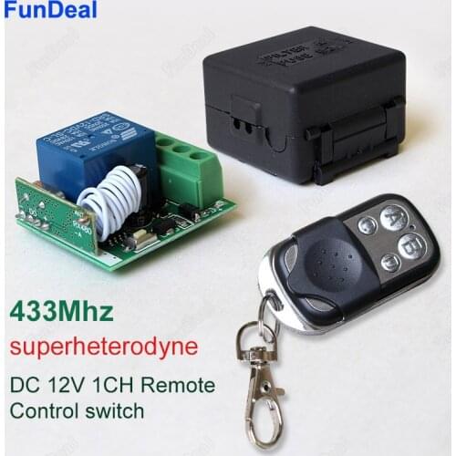 433Mhz Universal Wireless Remote Control Switch DC 12V 10A 1CH Relay Receiver Module Circuit with RF Remote 433 Mhz Transmitter