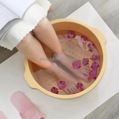 Foot Bath Bucket Household Calf Dormitory Health Massage Plastic Thickened Deep Foot Bath Bucket Foot Basin Artifact