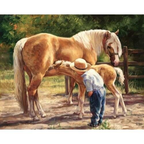 YIKEE diamond painting Two horses,5d diamond painting full drill,5d diy diamond K637
