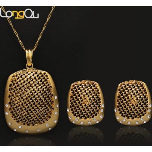 High quality 2019 New African beads Jewelry set Wholesale Fashion Temperament necklace Earrings pendant set for Women Daily wear