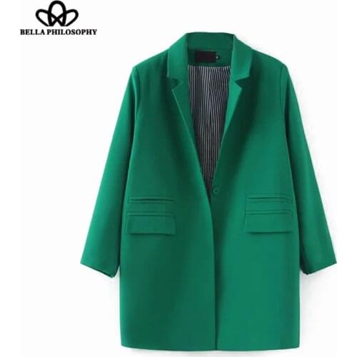 Bella Philosophy Spring Autumn Women Plus Size Long Jacket Double Pockets Long Jacket Coat S-XXXL Outwears