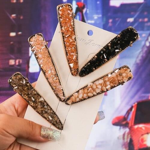 1PC Fashion Women Girls Bling Crystal Rhinestone Hair Clips Metal Hairpins Barrettes Headwear Hairgrips Hair Styling Accessories