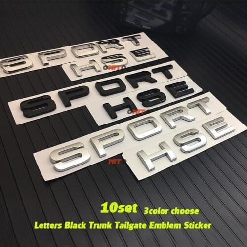 10set High quality Abs hse sport trunk Letters Emblem Badge Car Styling Refitting Boot Sticker for Land Wind Chery Rover Range